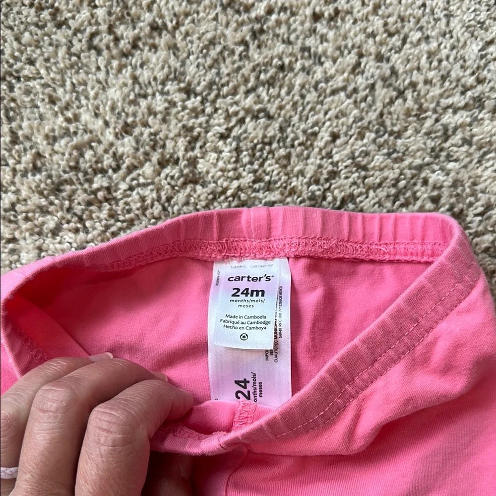Carters girls size 24 months pink leggings